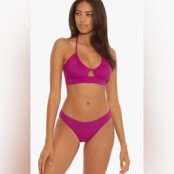 Nwt Becca Womens Berry Color Convertible Bikini Top Size Small Bottom Medium - Picture 1 of 3
